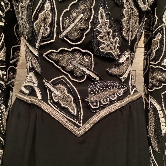 Vintage Black Tie Oleg Cassini Long Evening Gown - Picture 3 of 16